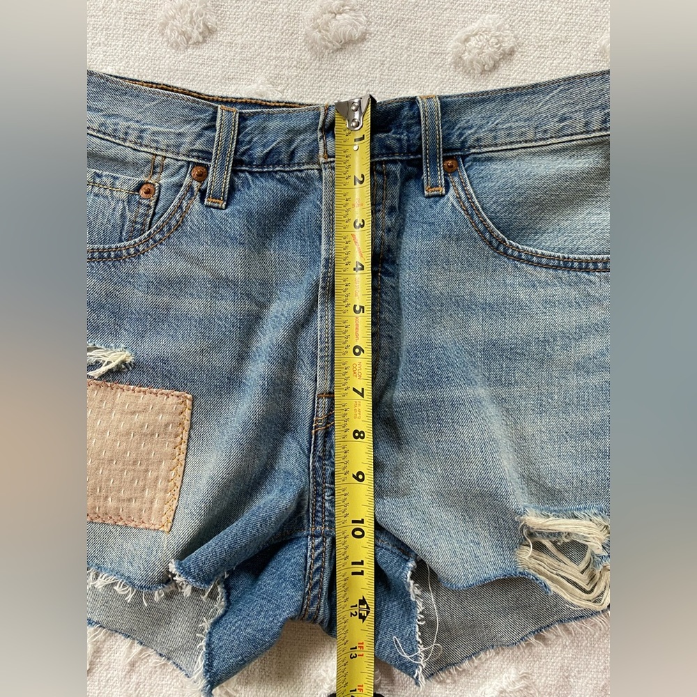 Levi's High Rise Patchwork Hidden Button Fly Deni… - image 7